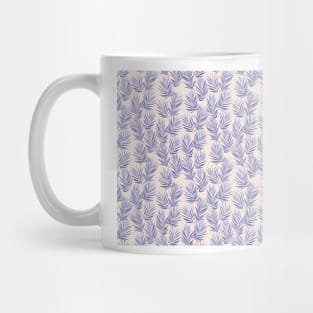 Blue Pink minimal Palm Leaves Mug